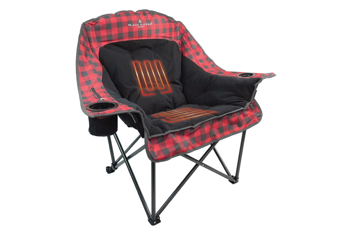 BLACK SIERRA EQUIPMENT Heated Comfort Cloud XL Chair - Buffalo Check Red